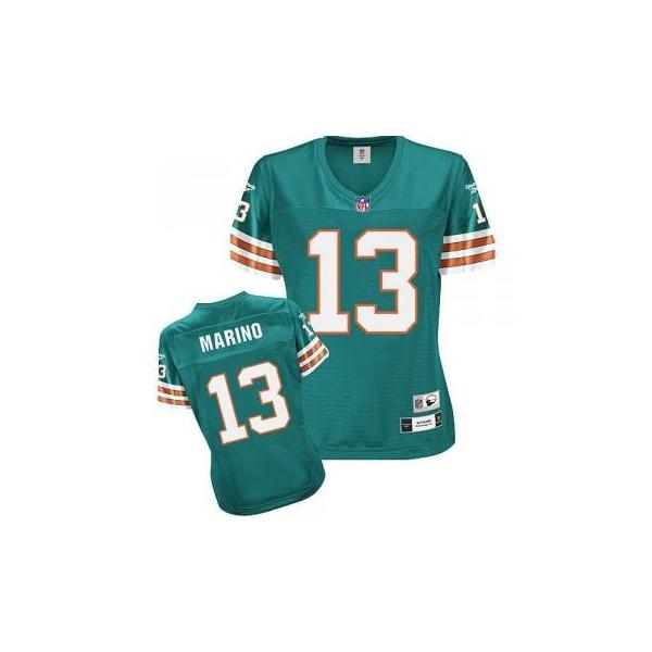 [Rbk Team Jersey] MARINO Miami #13 Womens Football Jersey - Dan Marino Womens Football Jersey (Green)_Free Shipping