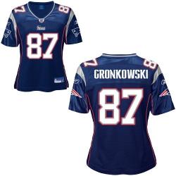 [Rbk Team Jersey] GRONKOWSKI New England #87 Womens Football Jersey - Rob Gronkowski Womens Football Jersey (Blue)_Free Shipping