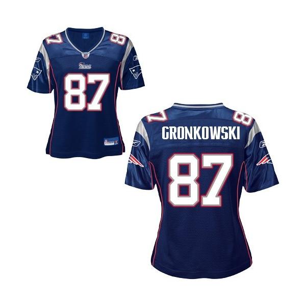[Rbk Team Jersey] GRONKOWSKI New England #87 Womens Football Jersey - Rob Gronkowski Womens Football Jersey (Blue)_Free Shipping