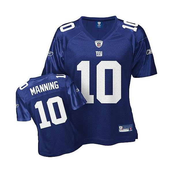 [Rbk Team Jersey] MANNING NY-Giant #10 Womens Football Jersey - Eli Manning Womens Football Jersey (Blue)_Free Shipping