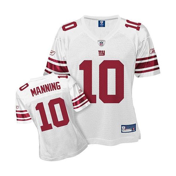 [Rbk Team Jersey] MANNING NY-Giant #10 Womens Football Jersey - Eli Manning Womens Football Jersey (White)_Free Shipping