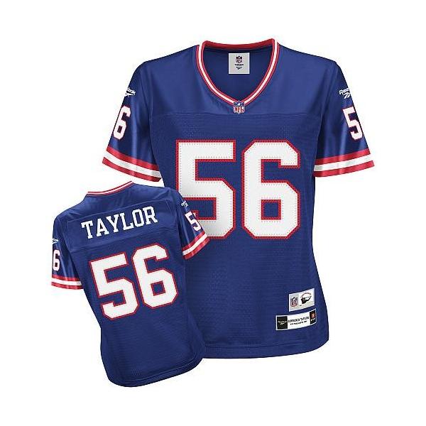 [Rbk Team Jersey] TAYLOR NY-Giant #56 Womens Football Jersey - Lowrence Taylor Womens Football Jersey (Blue)_Free Shipping