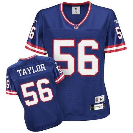 [Rbk Team Jersey] TAYLOR NY-Giant #56 Womens Football Jersey - Lowrence Taylor Womens Football Jersey (Blue)_Free Shipping