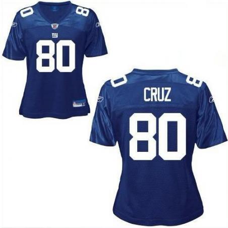 [Rbk Team Jersey] CRUZ NY-Giant #80 Womens Football Jersey - Victor Cruz Womens Football Jersey (Blue)_Free Shipping