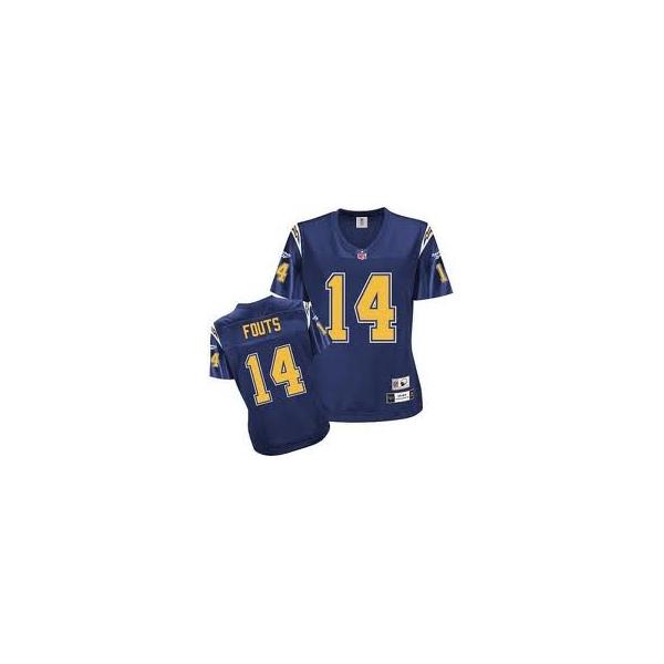 [Rbk Team Jersey] FOUTS San Diego #14 Womens Football Jersey - Dan Fouts Womens Football Jersey (Navy Blue)_Free Shipping