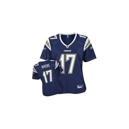 [Rbk Team Jersey] RIVERS San Diego #17 Womens Football Jersey - Philip Rivers Womens Football Jersey (Navy Blue)_Free Shipping