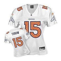 [Sweetheart] TEBOW Denver #15 Womens Football Jersey - Tim Tebow Womens Football Jersey (White)_Free Shipping