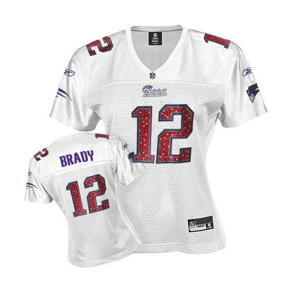 [Sweetheart] BRADY New England #12 Womens Football Jersey - Tom Brady Womens Football Jersey (White)_Free Shipping