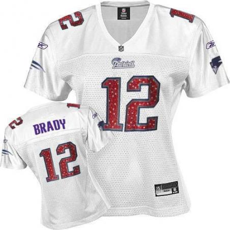 [Sweetheart] BRADY New England #12 Womens Football Jersey - Tom Brady Womens Football Jersey (White)_Free Shipping