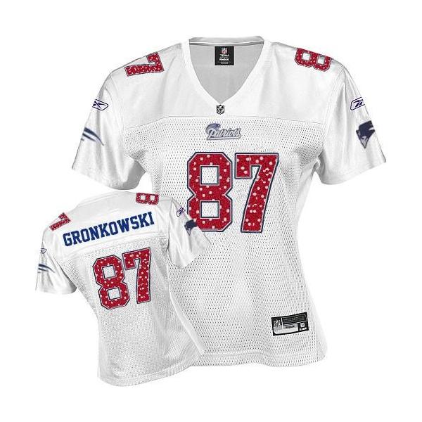 [Sweetheart] GRONKOWSKI New England #87 Womens Football Jersey - Rob Gronkowski Womens Football Jersey (White)_Free Shipping