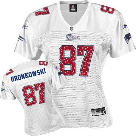 [Sweetheart] GRONKOWSKI New England #87 Womens Football Jersey - Rob Gronkowski Womens Football Jersey (White)_Free Shipping