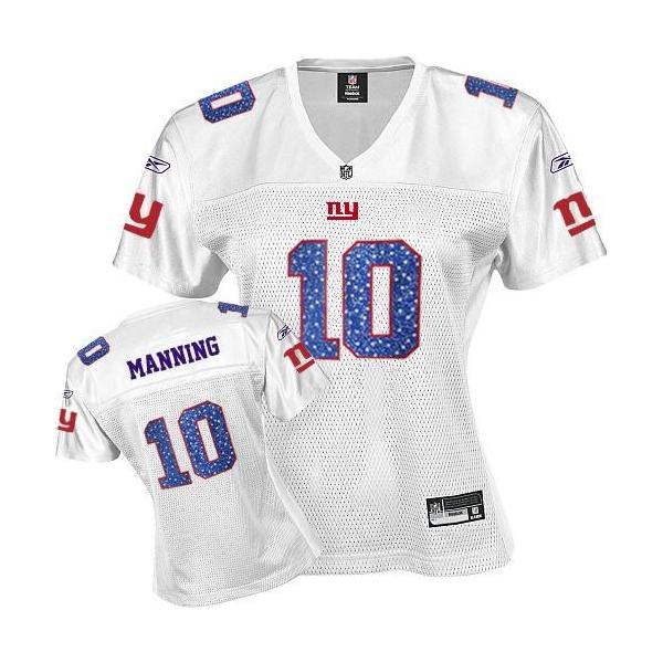 [Sweetheart] MANNING NY-Giant #10 Womens Football Jersey - Eli Manning Womens Football Jersey (White)_Free Shipping