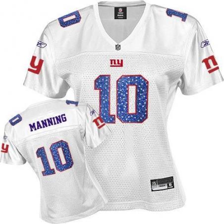[Sweetheart] MANNING NY-Giant #10 Womens Football Jersey - Eli Manning Womens Football Jersey (White)_Free Shipping