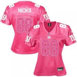 [Sweetheart] NICKS NY-Giant #88 Womens Football Jersey - Hakeem Nicks Womens Football Jersey (Red)_Free Shipping