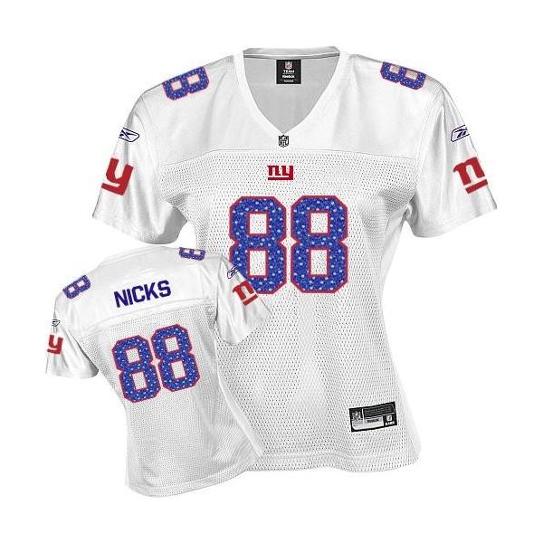 [Sweetheart] NICKS NY-Giant #88 Womens Football Jersey - Hakeem Nicks Womens Football Jersey (White)_Free Shipping
