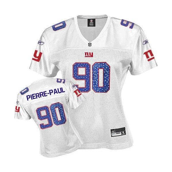 [Sweetheart] PIERRE-PAUL NY-Giant #90 Womens Football Jersey - Jason Pierre-Paul Womens Football Jersey (White)_Free Shipping