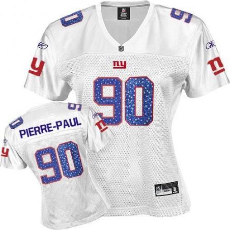 [Sweetheart] PIERRE-PAUL NY-Giant #90 Womens Football Jersey - Jason Pierre-Paul Womens Football Jersey (White)_Free Shipping
