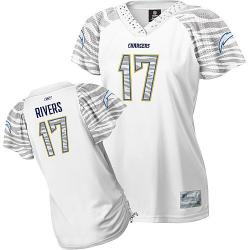 [Zebra Field Flirt] RIVERS San Diego #17 Womens Football Jersey - Philip Rivers Womens Football Jersey (White)_Free Shipping