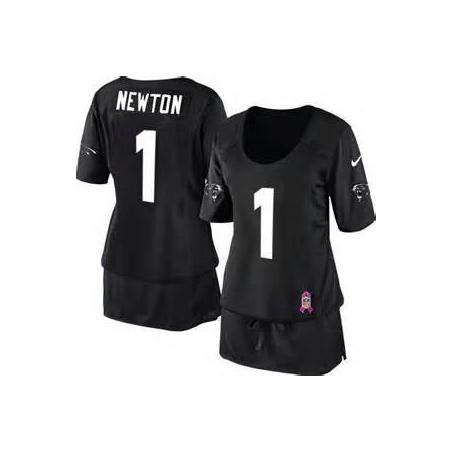 [BCA DRESS] NEWTON Carolina #1 Womens Football Jersey - Cam Newton Womens Football Jersey (Black)_Free Shipping