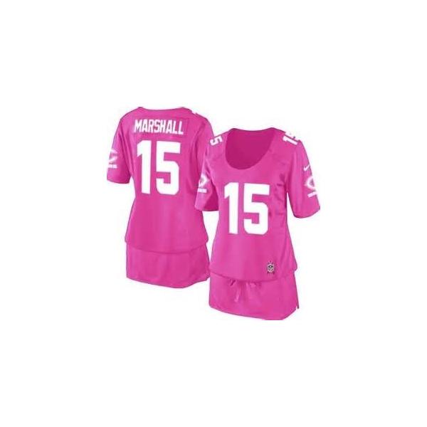 [BCA DRESS] MARSHALL Chicago #15 Womens Football Jersey - Brandon Marshall Womens Football Jersey (Pink)_Free Shipping