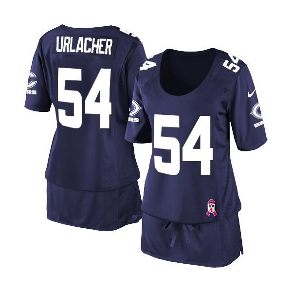 [BCA DRESS] URLACHER Chicago #54 Womens Football Jersey - Brian Urlacher Womens Football Jersey (Blue)_Free Shipping