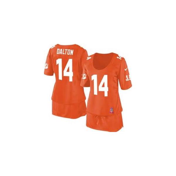 [BCA DRESS] DALTON Cincinnati #14 Womens Football Jersey - Andy Dalton Womens Football Jersey (Orange)_Free Shipping