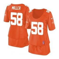 [BCA DRESS] MILLER Denver #58 Womens Football Jersey - Von Miller Womens Football Jersey (Orange)_Free Shipping