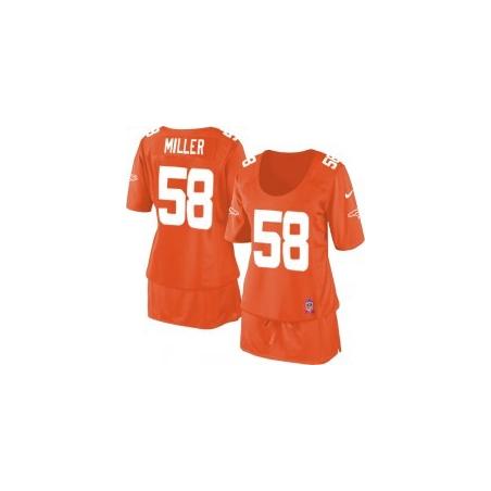 [BCA DRESS] MILLER Denver #58 Womens Football Jersey - Von Miller Womens Football Jersey (Orange)_Free Shipping