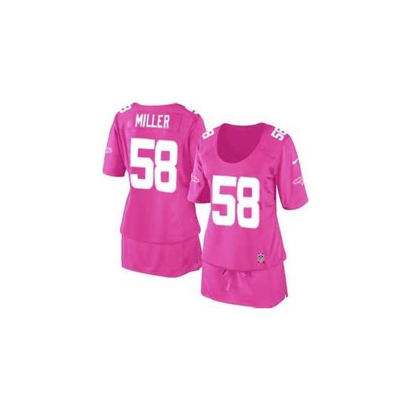 [BCA DRESS] MILLER Denver #58 Womens Football Jersey - Von Miller Womens Football Jersey (Pink)_Free Shipping