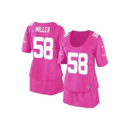 [BCA DRESS] MILLER Denver #58 Womens Football Jersey - Von Miller Womens Football Jersey (Pink)_Free Shipping