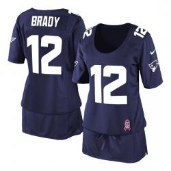 [BCA DRESS] BRADY New England #12 Womens Football Jersey - Tom Brady Womens Football Jersey (Blue)_Free Shipping