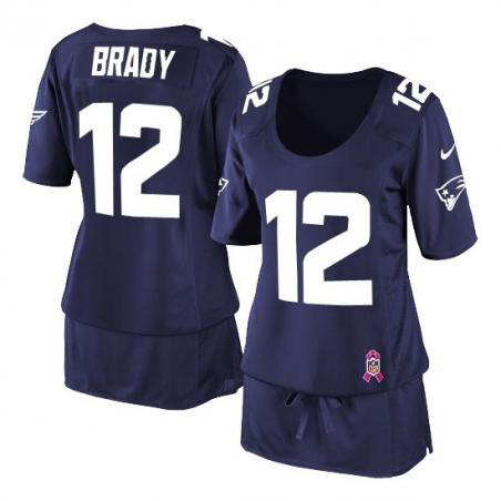 [BCA DRESS] BRADY New England #12 Womens Football Jersey - Tom Brady Womens Football Jersey (Blue)_Free Shipping