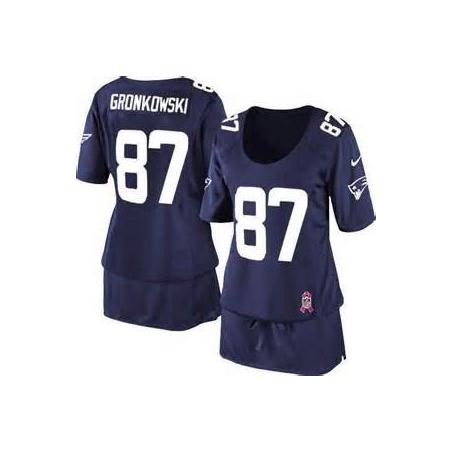 [BCA DRESS] GRONKOWSKI New England #87 Womens Football Jersey - Rob Gronkowski Womens Football Jersey (Blue)_Free Shipping