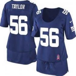 [BCA DRESS] TAYLOR NY-Giant #56 Womens Football Jersey - Lawrence Taylor Womens Football Jersey (Blue)_Free Shipping