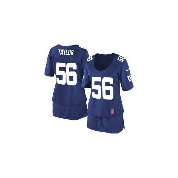 [BCA DRESS] TAYLOR NY-Giant #56 Womens Football Jersey - Lawrence Taylor Womens Football Jersey (Blue)_Free Shipping