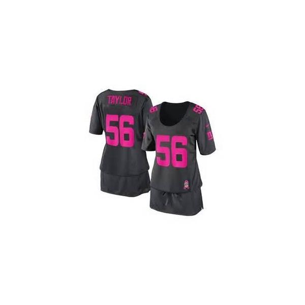 [BCA DRESS] TAYLOR NY-Giant #56 Womens Football Jersey - Lawrence Taylor Womens Football Jersey (Grey)_Free Shipping