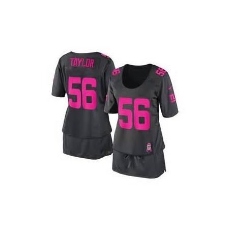 [BCA DRESS] TAYLOR NY-Giant #56 Womens Football Jersey - Lawrence Taylor Womens Football Jersey (Grey)_Free Shipping
