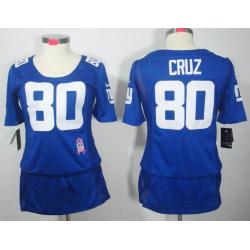 [BCA DRESS] CRUZ NY-Giant #80 Womens Football Jersey - Victor Cruz Womens Football Jersey (Blue)_Free Shipping