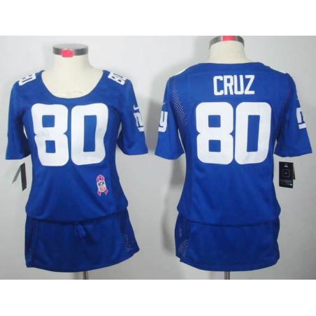 [BCA DRESS] CRUZ NY-Giant #80 Womens Football Jersey - Victor Cruz Womens Football Jersey (Blue)_Free Shipping
