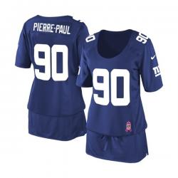 [BCA DRESS] PIERRE-PAUL NY-Giant #90 Womens Football Jersey - Jason Pierre-Paul Womens Football Jersey (Blue)_Free Shipping