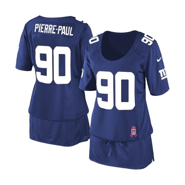 [BCA DRESS] PIERRE-PAUL NY-Giant #90 Womens Football Jersey - Jason Pierre-Paul Womens Football Jersey (Blue)_Free Shipping