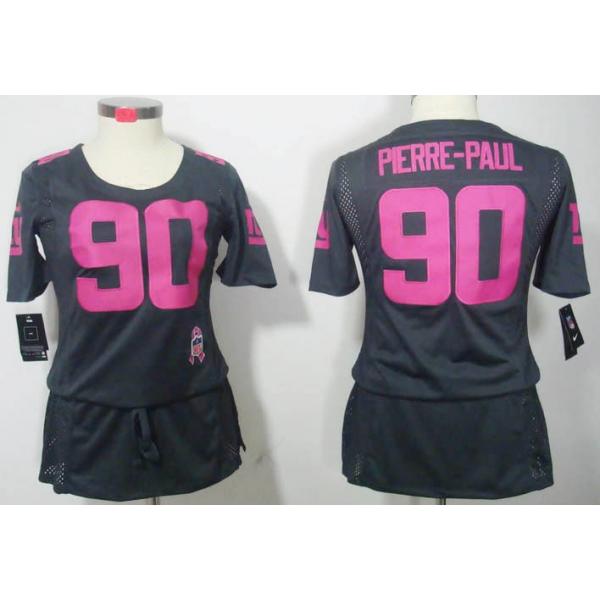 [BCA DRESS] PIERRE-PAUL NY-Giant #90 Womens Football Jersey - Jason Pierre-Paul Womens Football Jersey (Grey)_Free Shipping