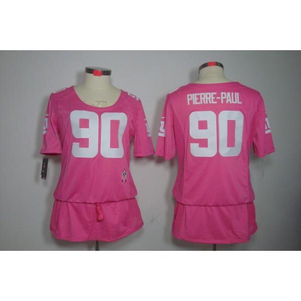 [BCA DRESS] PIERRE-PAUL NY-Giant #90 Womens Football Jersey - Jason Pierre-Paul Womens Football Jersey (Pink)_Free Shipping