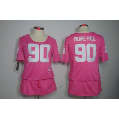 [BCA DRESS] PIERRE-PAUL NY-Giant #90 Womens Football Jersey - Jason Pierre-Paul Womens Football Jersey (Pink)_Free Shipping