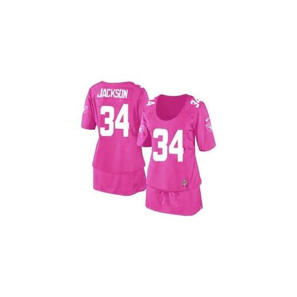 [BCA DRESS] JACKSON Oakland #34 Womens Football Jersey - Bo Jackson Womens Football Jersey (Pink)_Free Shipping