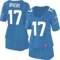 [BCA DRESS] RIVERS San Diego #17 Womens Football Jersey - Philip Rivers Womens Football Jersey (Baby Blue)_Free Shipping