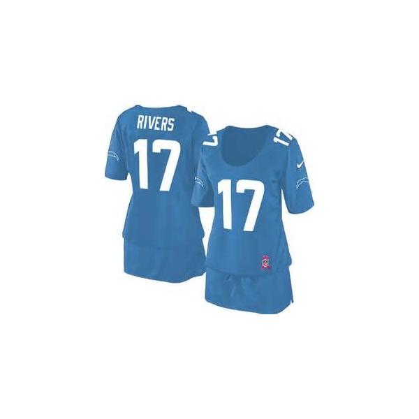 [BCA DRESS] RIVERS San Diego #17 Womens Football Jersey - Philip Rivers Womens Football Jersey (Baby Blue)_Free Shipping