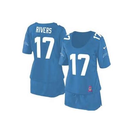 [BCA DRESS] RIVERS San Diego #17 Womens Football Jersey - Philip Rivers Womens Football Jersey (Baby Blue)_Free Shipping