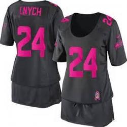 [BCA DRESS] LYNCH Seattle #24 Womens Football Jersey - Marshawn Lynch Womens Football Jersey (Grey)_Free Shipping