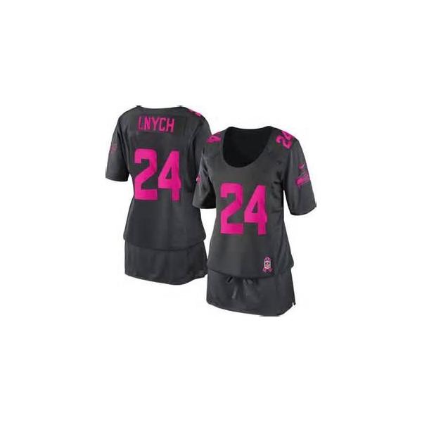 [BCA DRESS] LYNCH Seattle #24 Womens Football Jersey - Marshawn Lynch Womens Football Jersey (Grey)_Free Shipping